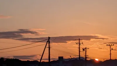 高台から見た夕暮れ