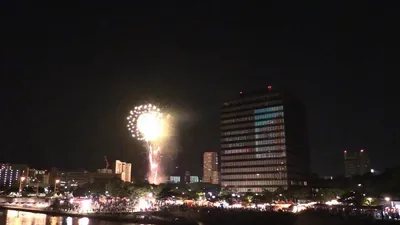 リバーウォークから見た花火